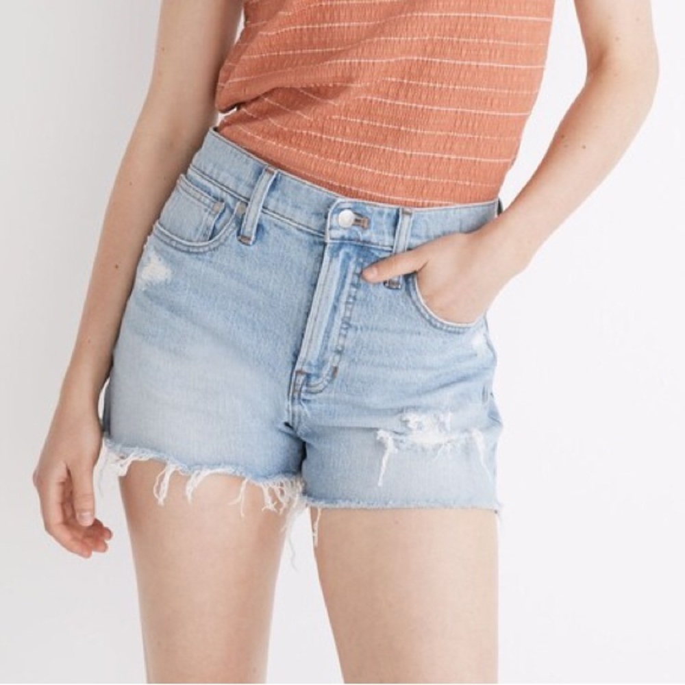Madewell The Perfect Jean Shorts Distressed Fiore Wash